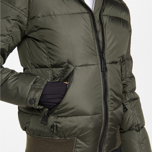 SAM puffer bomber jacket sz small military green - Picture 3 of 4